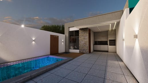 CASA A ESTRENAR 3D con PISCINA