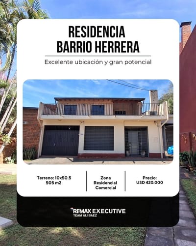EN VENTA | AMPLIA RESIDENCIA EN BARRIO HERRERA – ASUNCIÓN