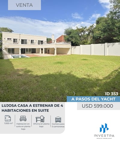 A ESTRENAR EXCLUSIVA CASA EN VENTA A METROS DEL YACHT