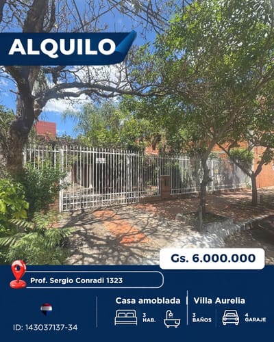 CASA-ALQUILER-VILLA AURELIA-ASUNCION