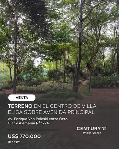 TERRENO EN EL CENTRO DE VILLA ELISA SOBRE AVENIDA PRINCIPAL | VENTA