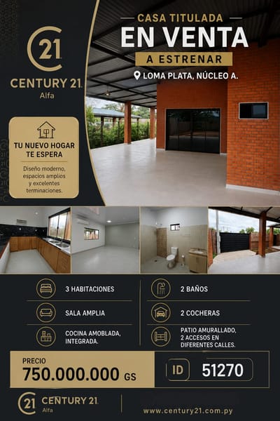 Casa Familiar en venta - Loma Plata/Chaco