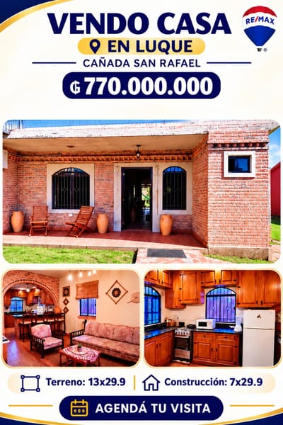  ¡CASA EN VENTA – LUQUE, CAÑADA SAN RAFAEL!