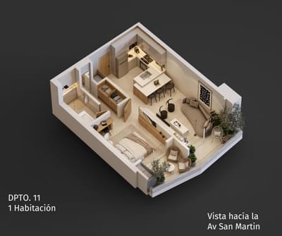 DEPARTAMENTO DE 1 DORMITORIO EN GIARDINO