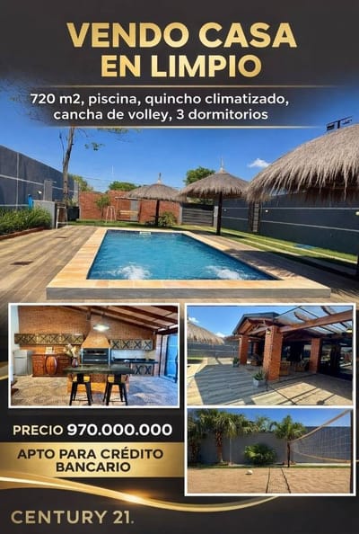 VENDO CASA CON PISCINA A ESTRENAR  EN LIMPIO 