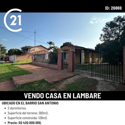 Vendo Casa en Lambaré