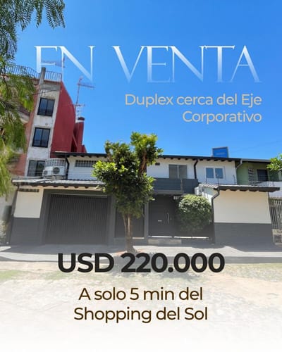 En Venta Amplio Duplex a 5 min del Shopping del Sol