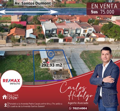 TERRENO EN VENTA EN AV. SANTOS DUMONT Z/ SUR EN SANTA CRUZ DE LA SIERRA