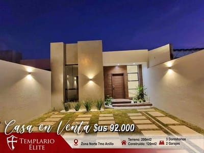 CASA EN VENTA EN LA ZONA NORTE 7MO ANILLO - A ESTRENAR