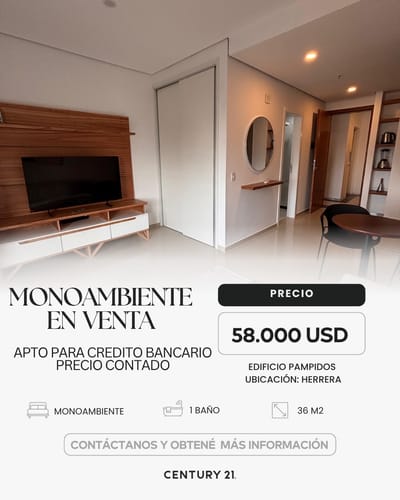 VENDO MONOAMBIENTE EN EDIFICIO PAMPIDO HERRERA