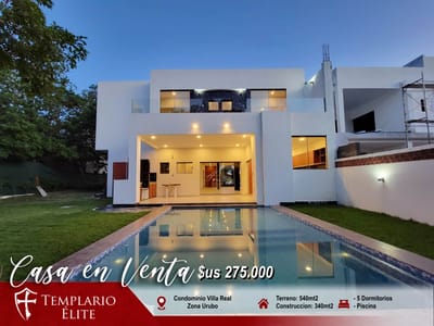 CASA EN VENTA DE 5 DORMITORIOS EN SUITE, URUBÓ