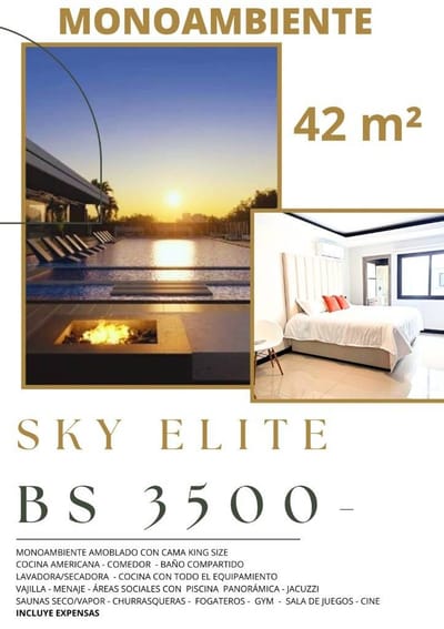 MONOAMBIENTE EN ALQUILER EN SKY ELITE