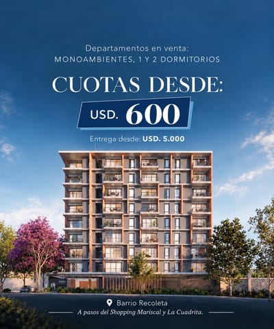DEPARTAMENTOS A PASOS DEL SHOPPING MARISCAL*