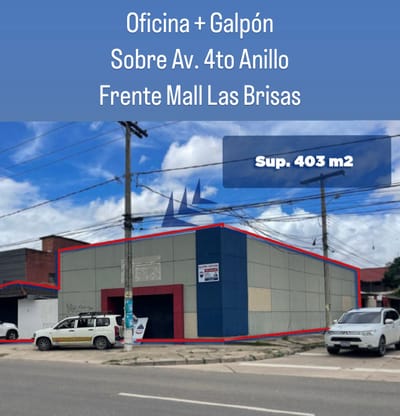 Alquiler Comercial Oficina + Galpón sobre 4to Anillo Zona Norte