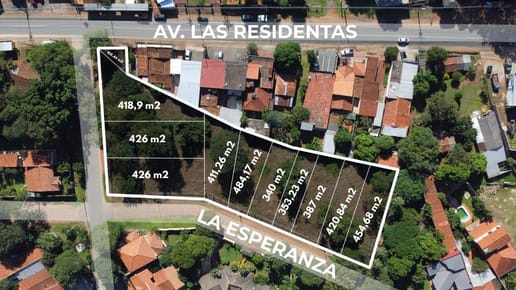 En venta terreno de 4.231 m2 sobre la Ruta Las Residentas, Luque Areguá 
