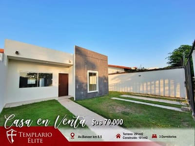 CASA EN VENTA EN LA AV. BANZER KM 8.5 MAINTER - A ESTRENAR