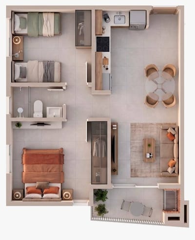 EN VENTA DEPARTAMENTO DE DOS HABITACIONES
