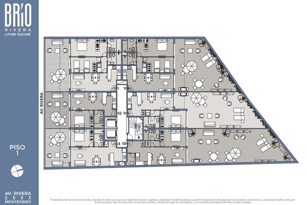 Plano Piso 1 — Brío Rivera