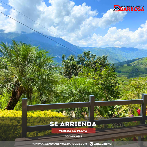 Finca en arriendo en La playa, Barbosa - Imagen 1