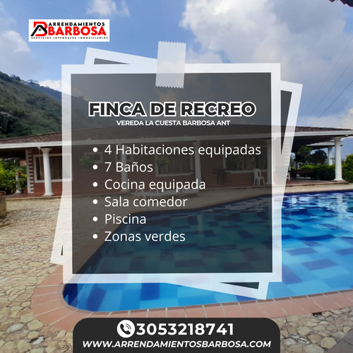 Finca en  Arriendo en La playa, Barbosa - Miniatura 11