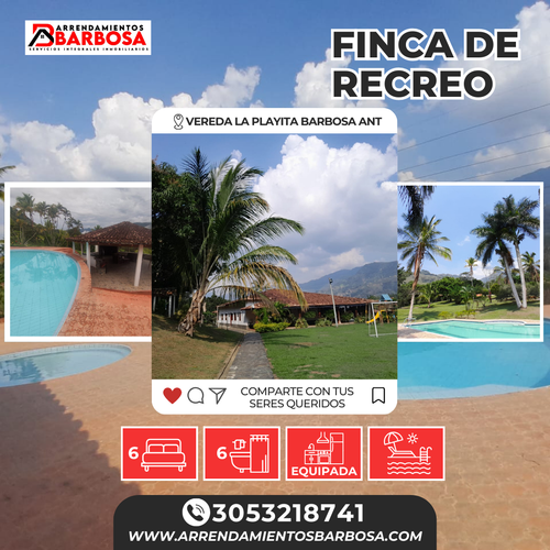 Finca en  Arriendo en La playa, Barbosa - Imagen 1