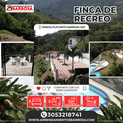 Finca en  Arriendo en Platanito parte baja, Barbosa - Imagen 1
