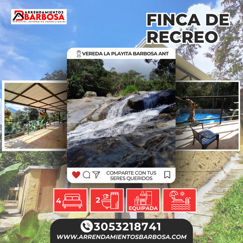 Finca en  Arriendo en La playa, Barbosa - Imagen 1