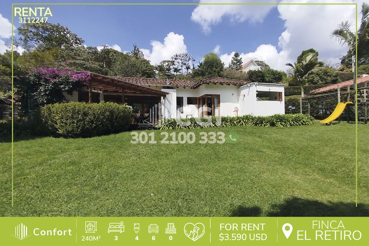 Finca en  Arriendo en Los salados, El Retiro - Imagen 1