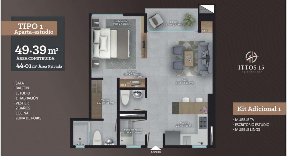 Apartaestudio en Venta en Pinares, Pereira - Imagen 1