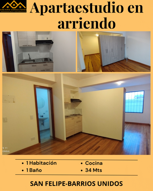 Apartaestudio en  Arriendo en Polo club, Bogotá - Imagen 1