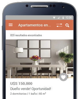 Celular con app InfoCasas