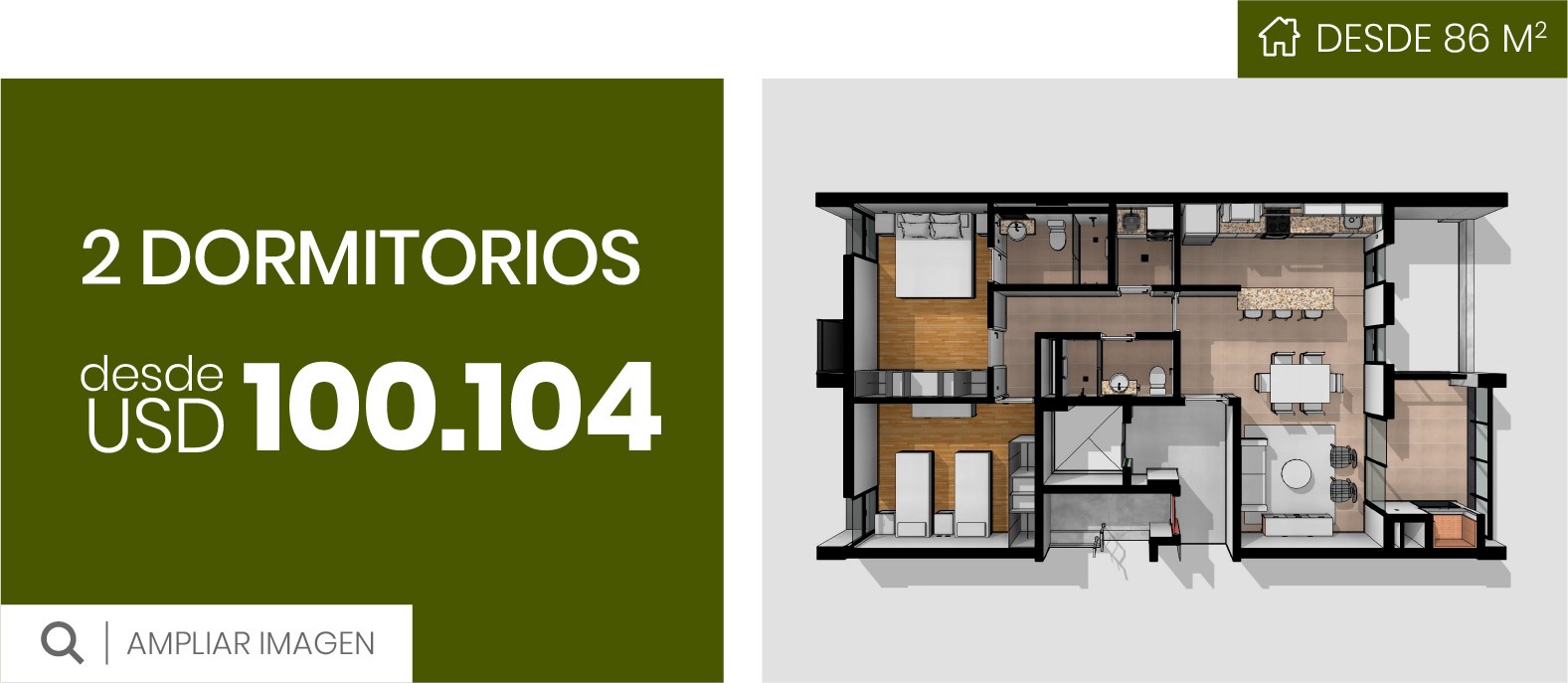 2 dormitorios