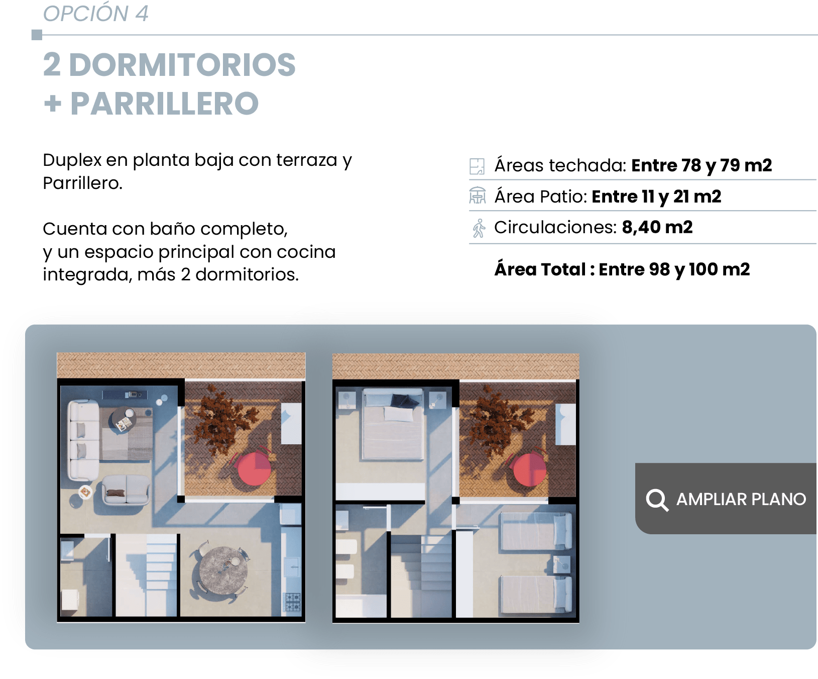 2 dormitorios