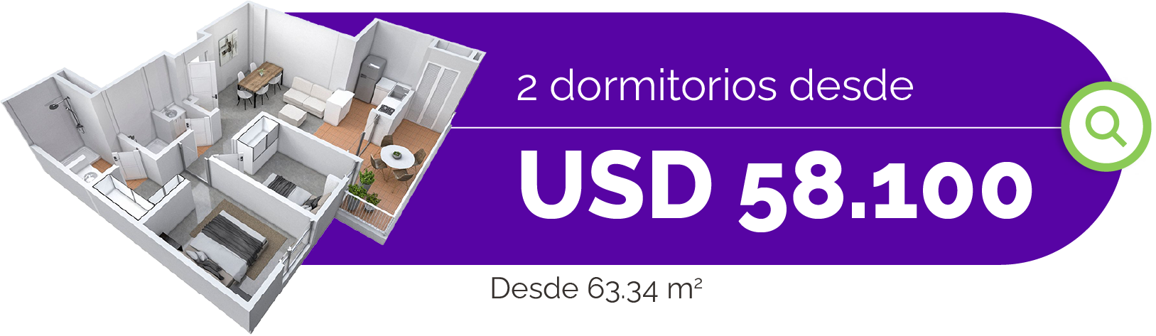 2 dormitorios