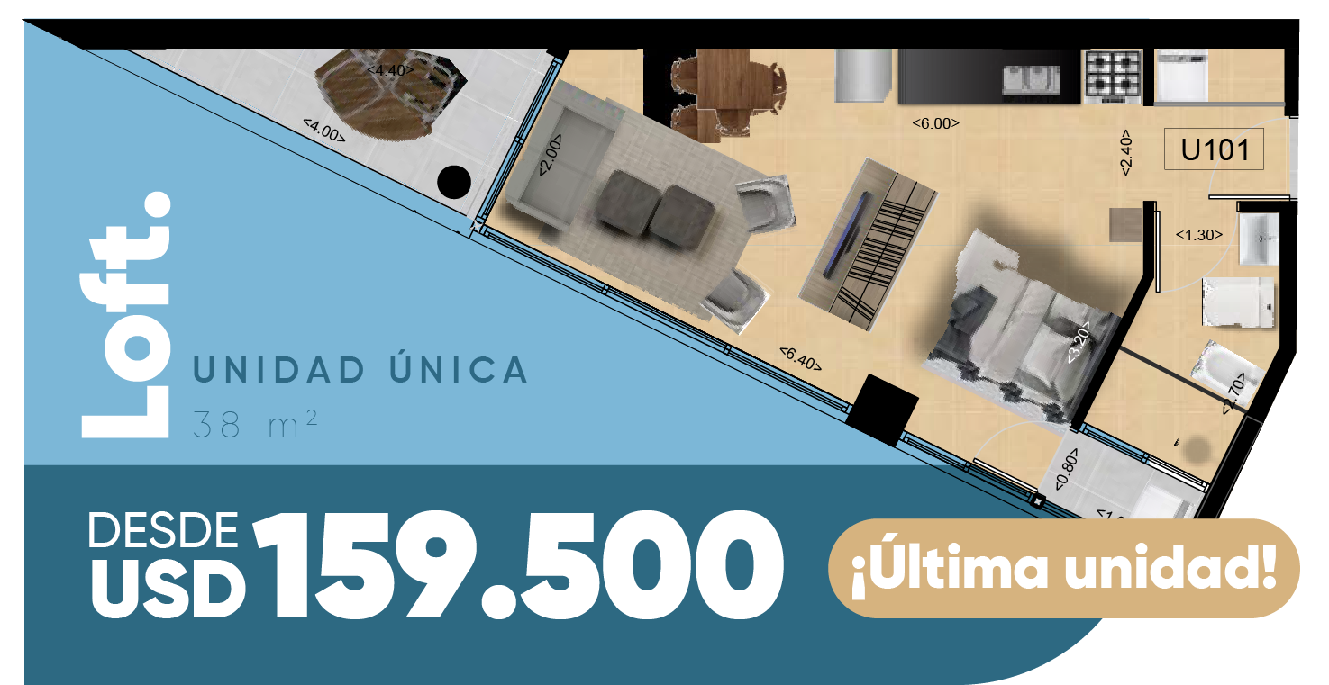 Loft 47.1m2 desde  USD148.500
