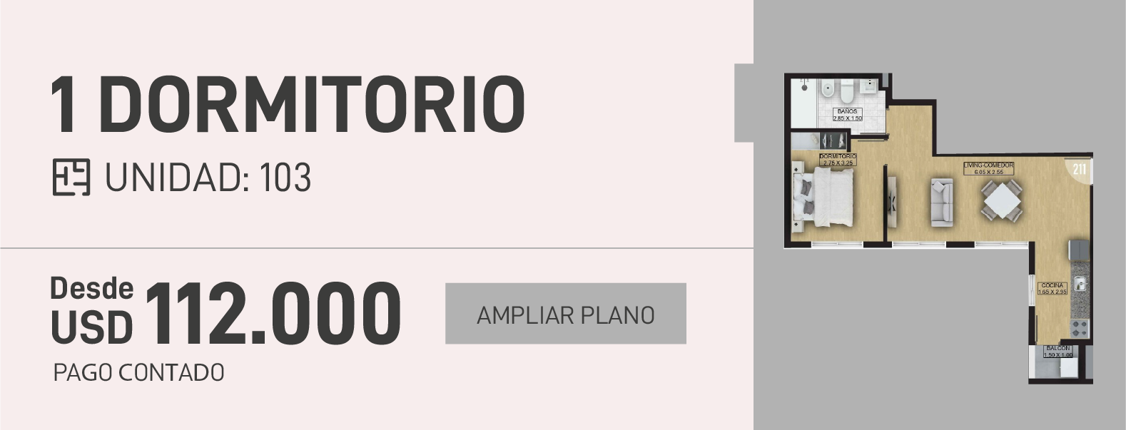Dpto 2 dormitorios