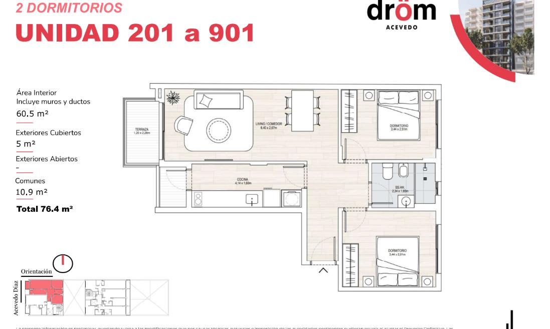 Venta Apartamento en Cordón 2 Dormitorios Amenities Garaje - Widok 2