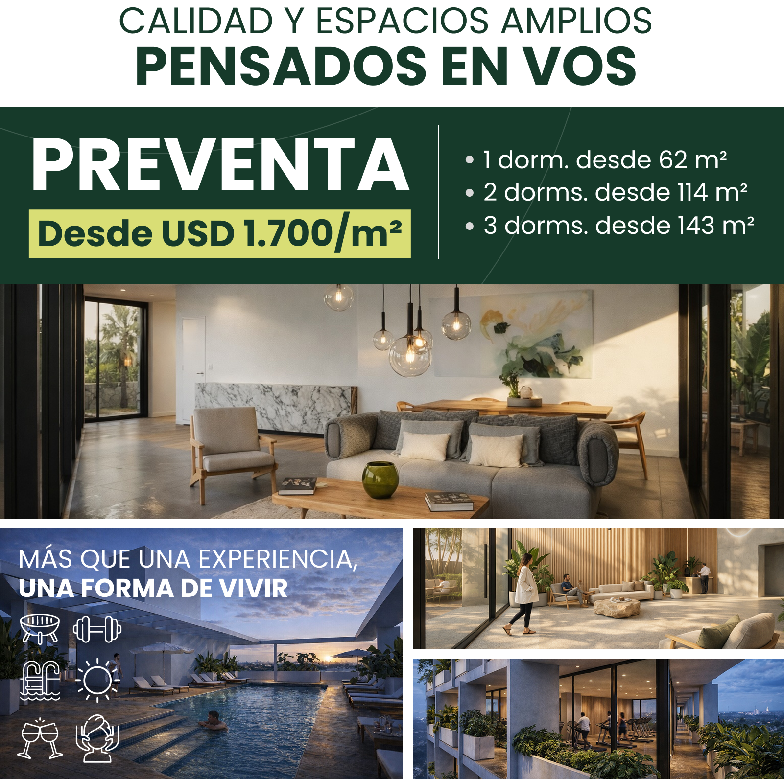 Tipologías y amenities