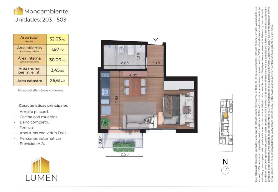 Venta de monoambiente con terraza en Buceo - Meer