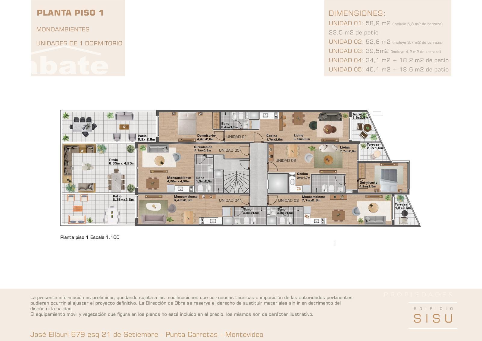 Venta apartamento de 1 dormitorio en Punta Carretas - Ansicht 5