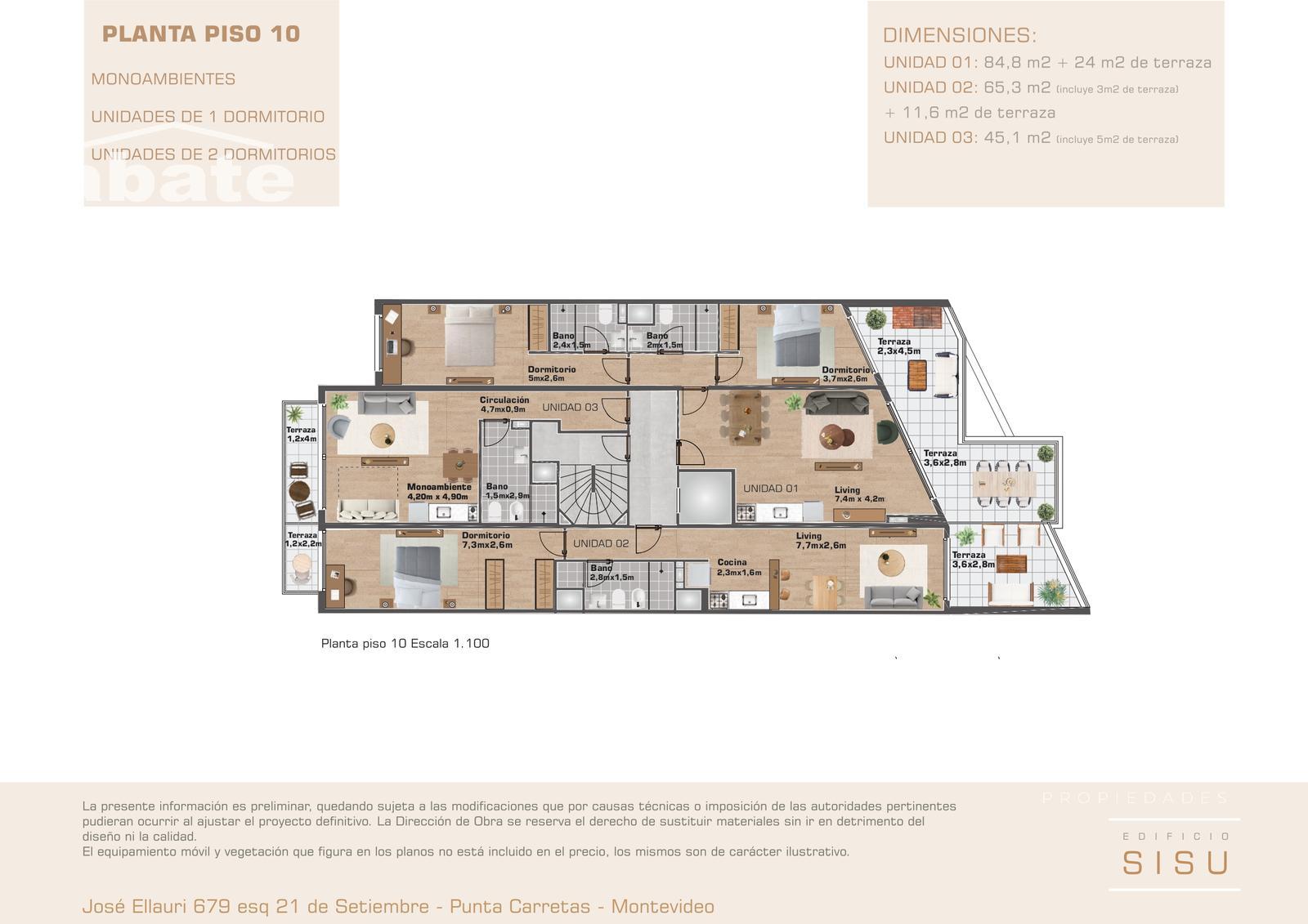 Venta apartamento de 1 dormitorio en Punta Carretas - Mehr