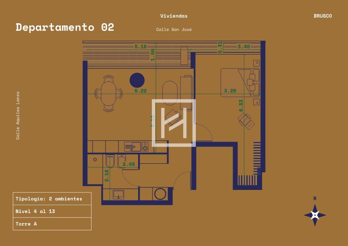 Brusco (A1002) - Venta Apartamento 1 Dormitorio en Centro - Estrena 2026! - Ansicht 2