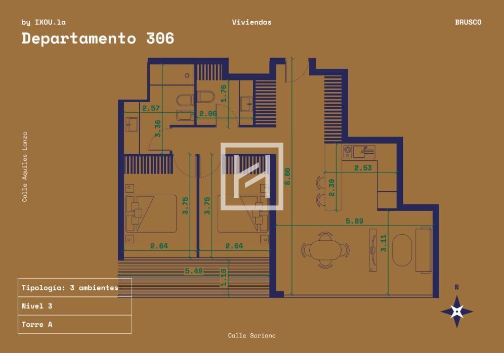 Brusco (A306) - Venta Apartamento 2 Dormitorios en Centro - Estrena 2026! - Aanzicht 2
