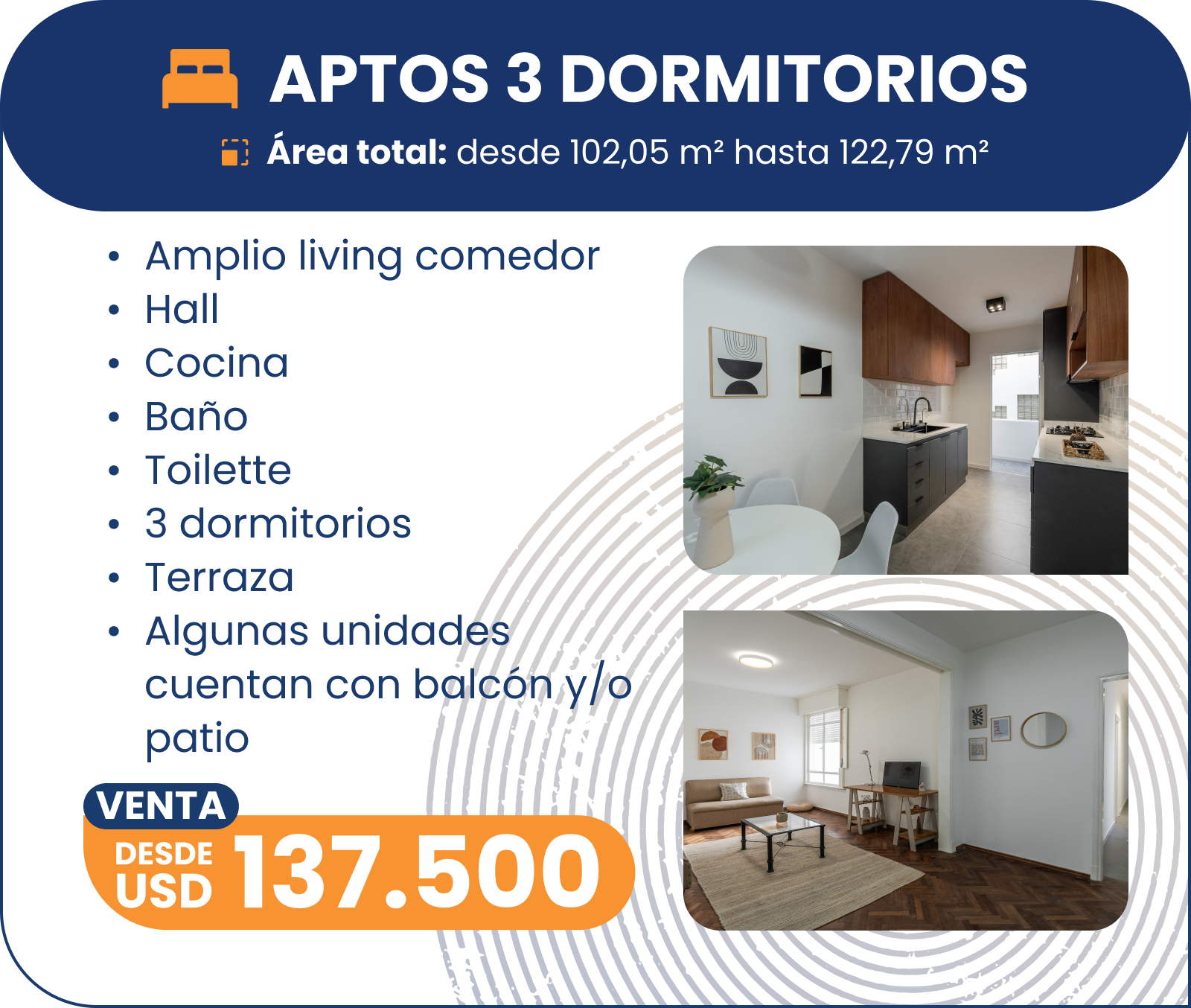 Apartamento 3 dormitorios