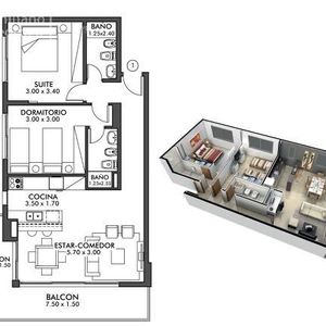Venta Apartamento 2 Dormitorios Roosevelt