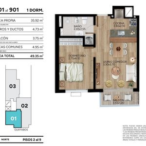 Venta De Apartamento De 1 Dormitorio Y Terraza En Cordón Sur