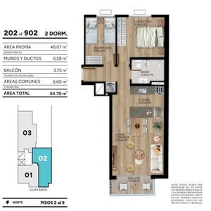 Venta De Apartamento De 2 Dormitorios Y Terraza En Cordón Sur