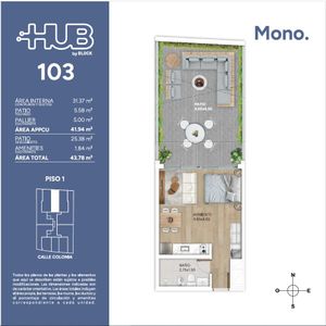 Venta De Monomabiente Con Amplio Patio. Cordón. Entrega 2027