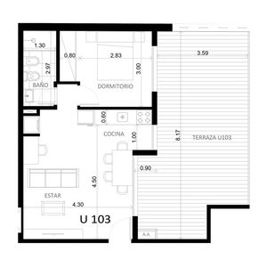 Venta De Apartamento 1 Dormitorio Y Amplia Terraza . Cordón Sur.