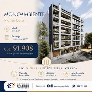 Venta Monoambiente En Tres Cruces – Precio Contado Usd 91.908 Más Gastos De Ocupación – Entrega Noviembre 2026